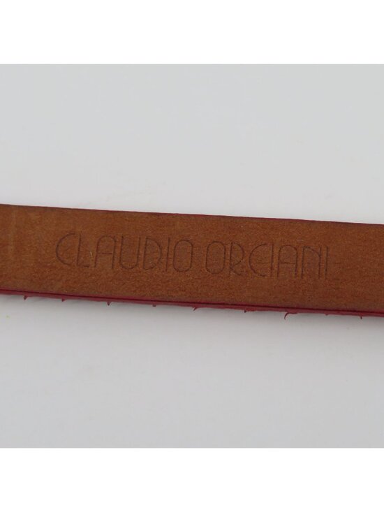 Claudio Orciani Women 80cm Red Genuine Snake Skin Rhinestone Buckle Skinny Belt main image 11